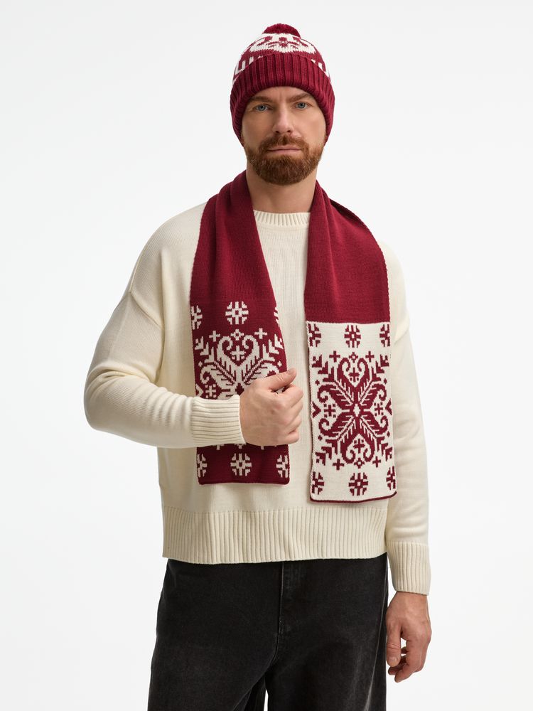 Шарф Wintertude M, красный с белым в Ярославле